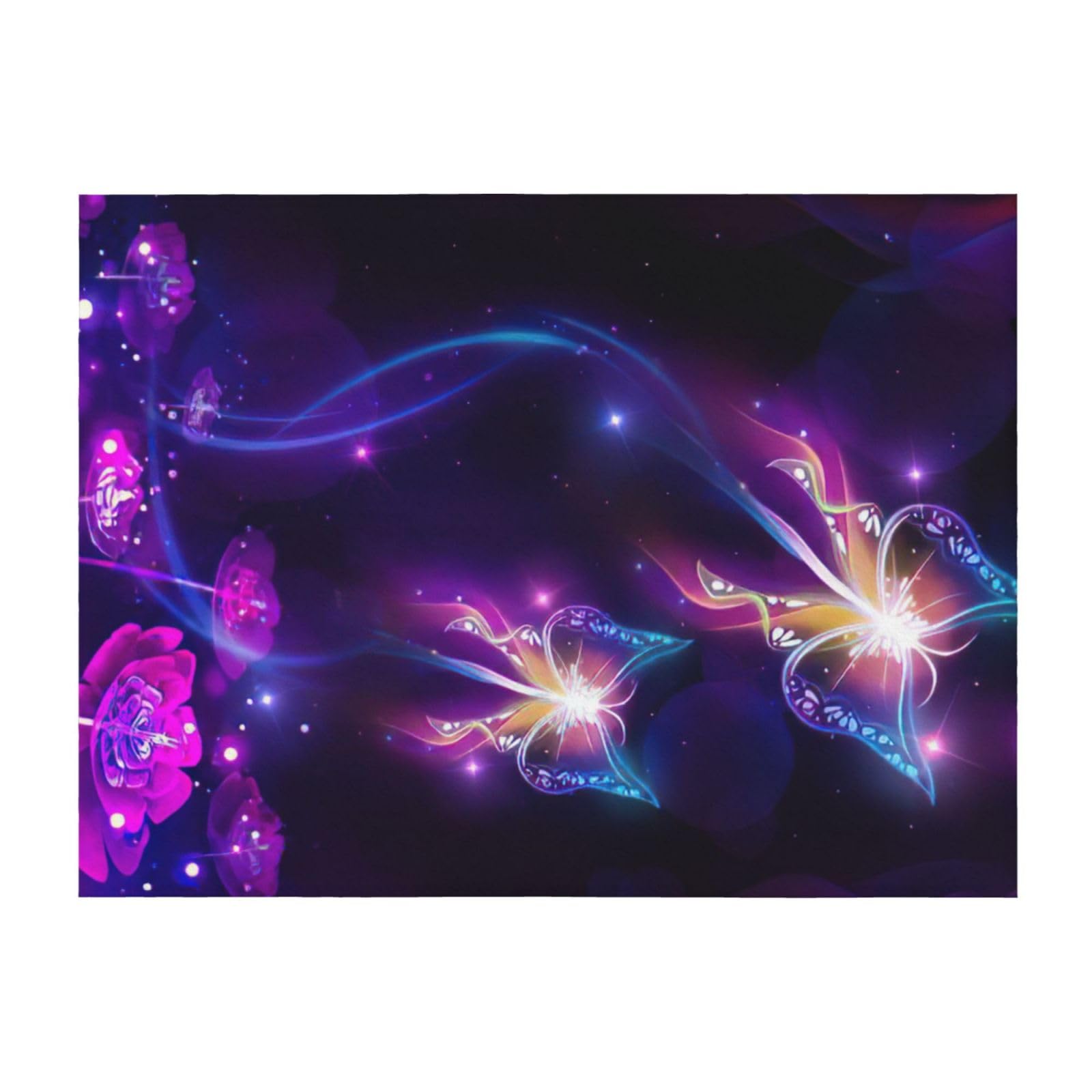 Couverture de lit imprimé papillon violet EdWal pour chambre