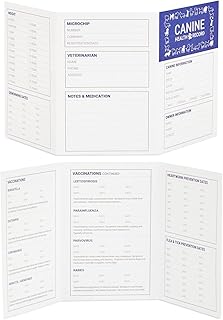 Juvale 24 Pack Puppy Vaccination Record Card, Dog Vaccine and Canine Health Record Booklets (5x3.5 in)