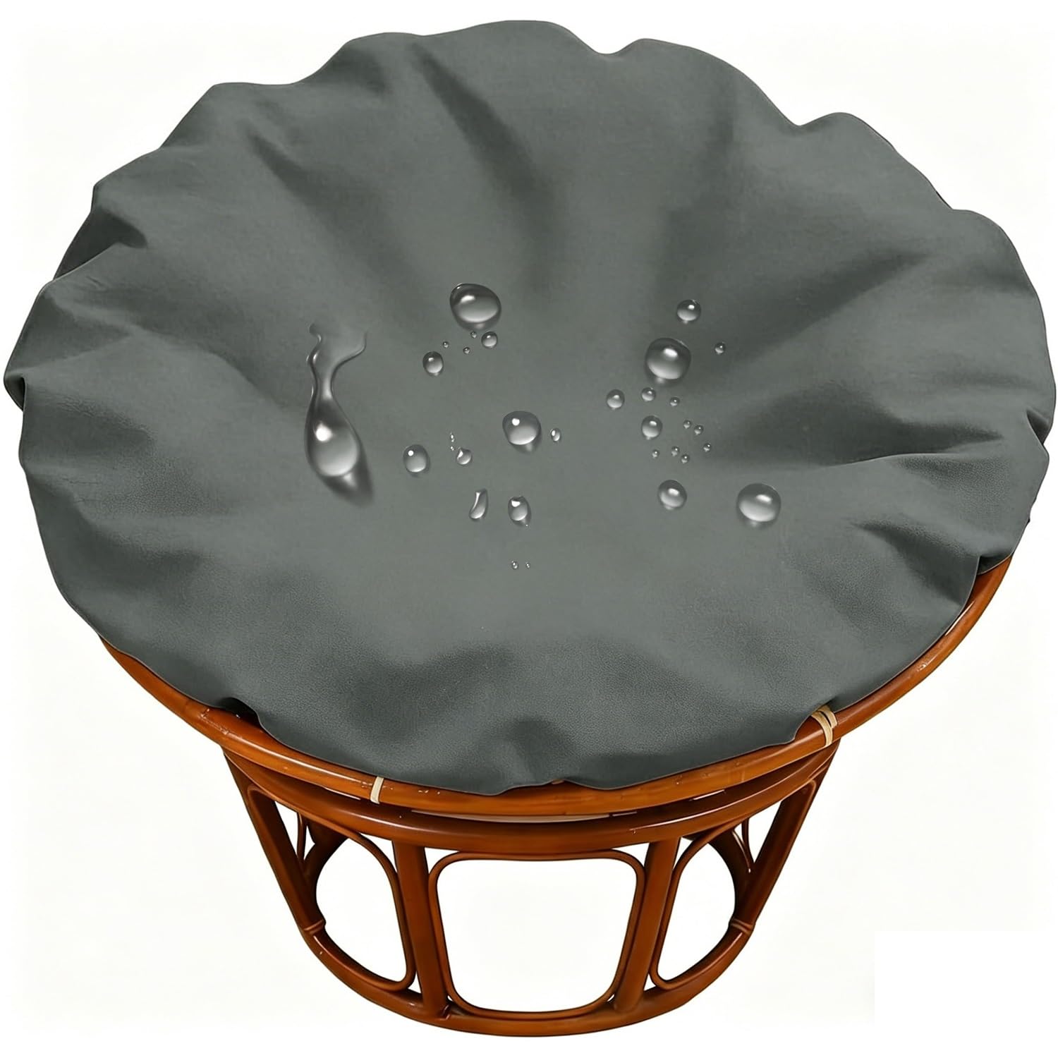 Housse de Coussin Papasan Housse de Coussin de Chaise Papasan résistante à l'eau faciles à Nettoyer pour intérieur et extérieur Tissu Oxford 210D avec Fermeture(Dark Gray,130cm/51.2in)