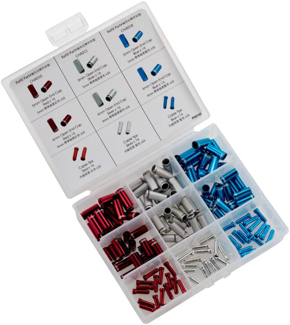 Jagwire Kabelspitzen für Erwachsene, Unisex, Rot, Silber und Blau, Einheitsgröße