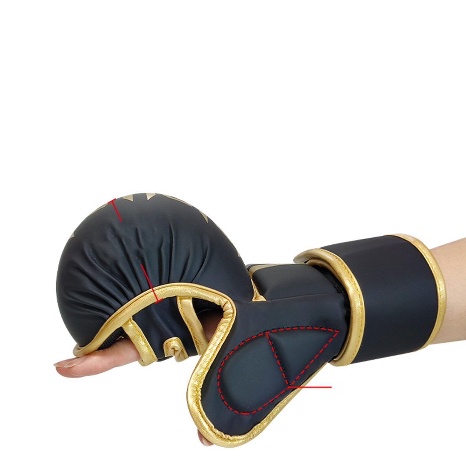 2 Pezzi Guantoni Guanti Allenamento Arti Marziali Dita PU Imbottitura Schiuma Antiscivolo Protezione Polso Regolabile Adatti per Esercizio