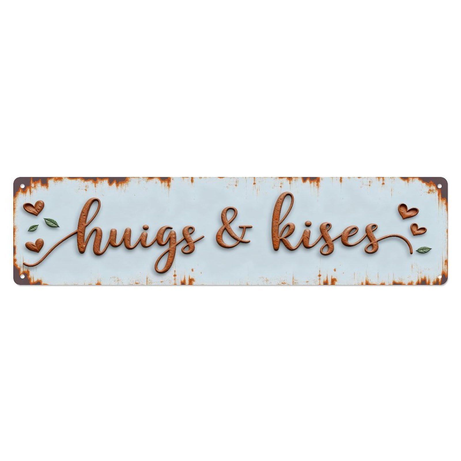 Hugs And Kisses Pattern Metal Tin Sign Plaque
