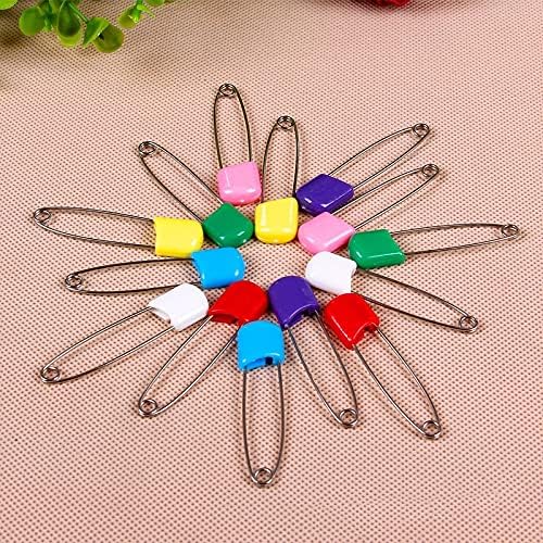 Boulevar 24 PCS Multicolor Safety Pins for Saree and Hijab Safety Locking Baby Cloth Diaper Nappy Pins Random Color for Women and Men 2