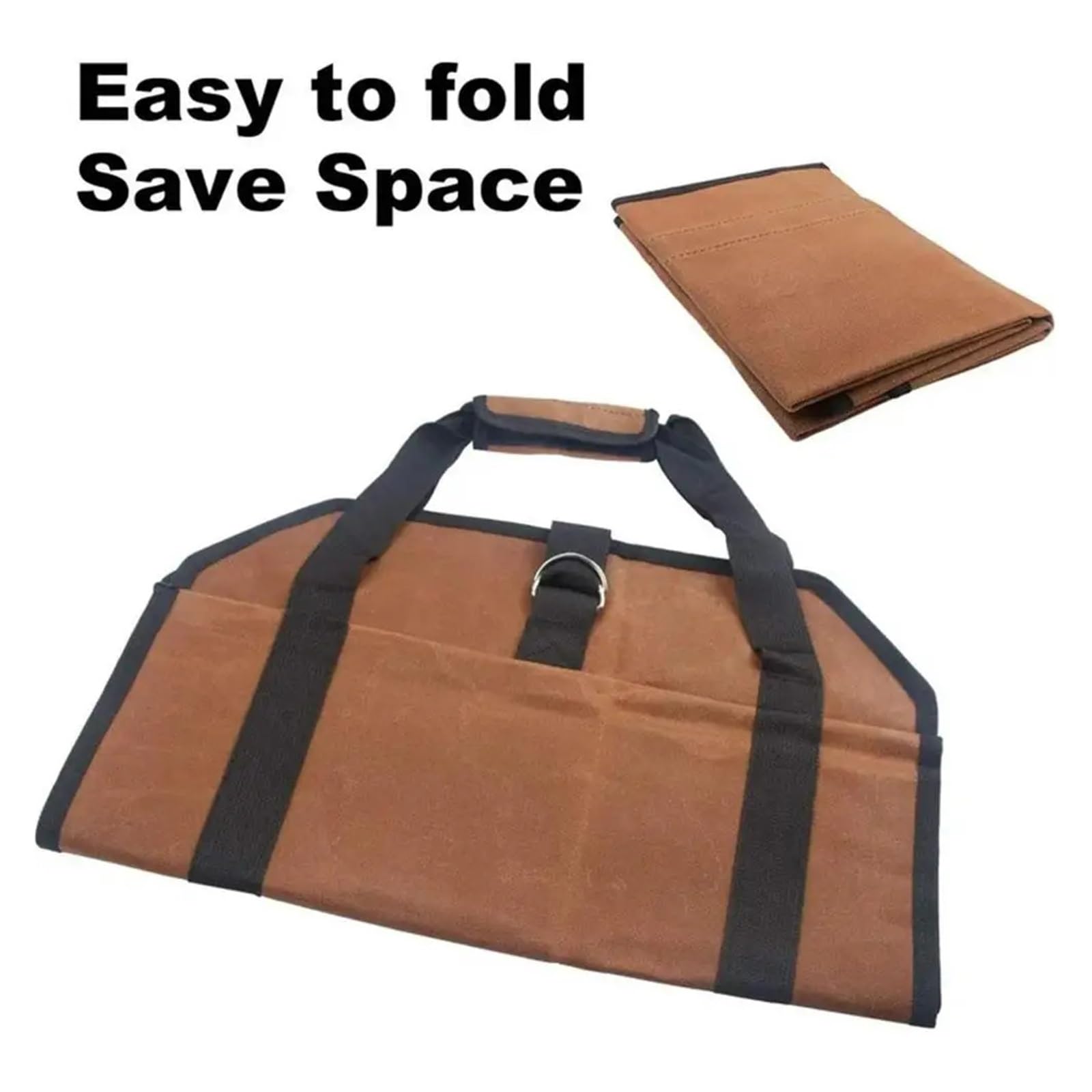 Borsa porta tronchi in legno da 2 pezzi, resistente ai graffi, impermeabile, di grande capacità, for legna ardere, for campeggio, escursionismo, camino, stoccaggio all'aperto Per Stufe(Black)