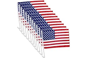US American Car Flag 17x12 Window Clip