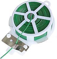 Vista 1 de Corbata giratoria, 328 pies (328.1 ft), bridas verdes con cortador, lazos para plantas de jardín, reutilizables, lazos verdes para plantas