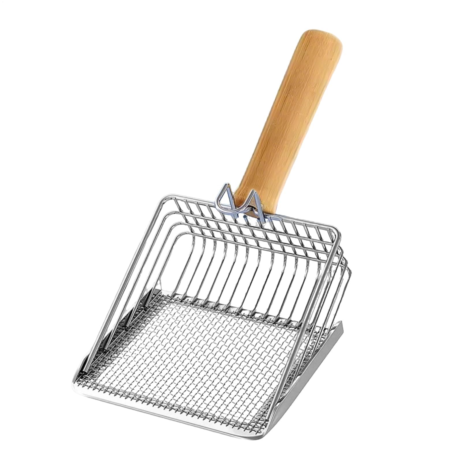 Paletta per lettiera per Gatti, Paletta setaccio Antiaderente, Facile da Pulire, con Manico in Legno, for la Cuccia degli Animali Domestici Interno