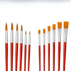 Kit 24 Pincéis Artesanato Pintura Ponta Fina Redonda E Chato Pintura em Telas Rosto