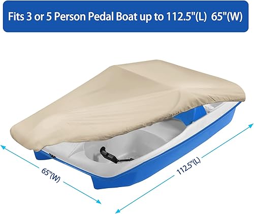 Miniatura 5 de iCOVER - Cubierta de pedal para lancha, se adapta a 3 o 5 personas, a prueba de agua, cubierta de barco resistente, color arena