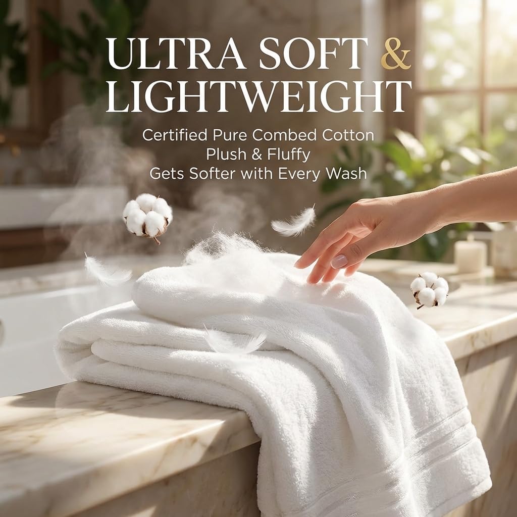 Bath Towels, Bath Towel Egyptian Cotton, 3 Packs Cotton Luxury Towels, Luxury Large Bath Towel Set 55x27 Inch, Ultra Soft Absorbent Quick Dry Towels, Premium Hotel Bathroom Towels (Grey)