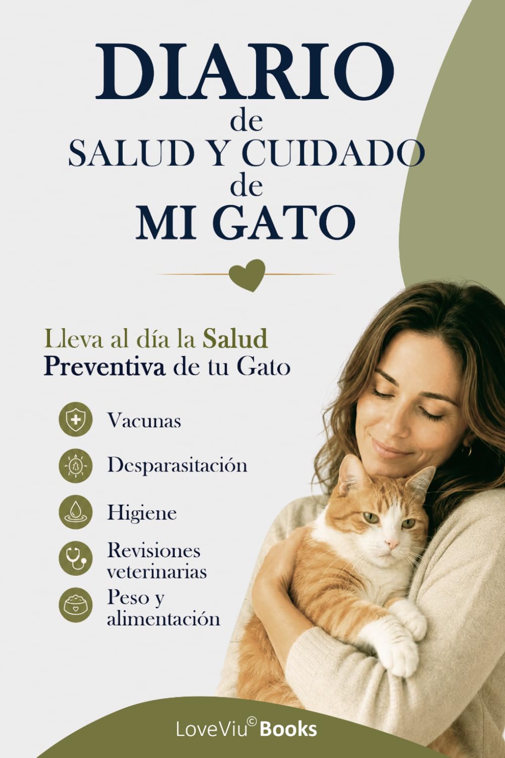 Diario de Salud y Cuidado de Mi Gato: Cuaderno de Cuidado y Control Preventivo para Registrar Vacunas, Peso, Alimentación, Síntomas, Visitas Veterinarias y Bienestar Felino (Cuadernos para Mascotas)