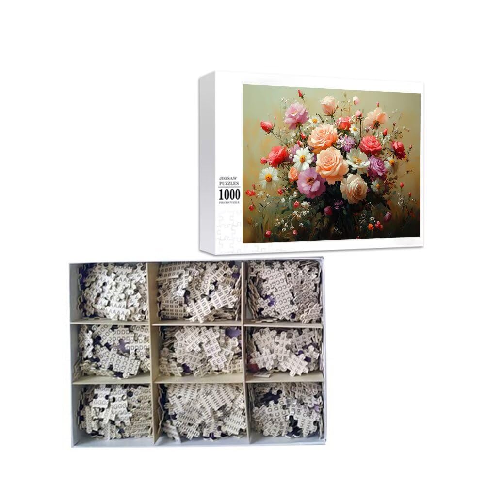 Puzzle 1500 Piezas, Puzzle Flor Rompecabezas Adultos Desafiantes Imposible Puzzle 87 x 57 cm Grande Puzzle Flor DIY De Madera Puzzle 3 4 5 6 7 8 años Educativos Divertido Juego Familiar Decorar N-6