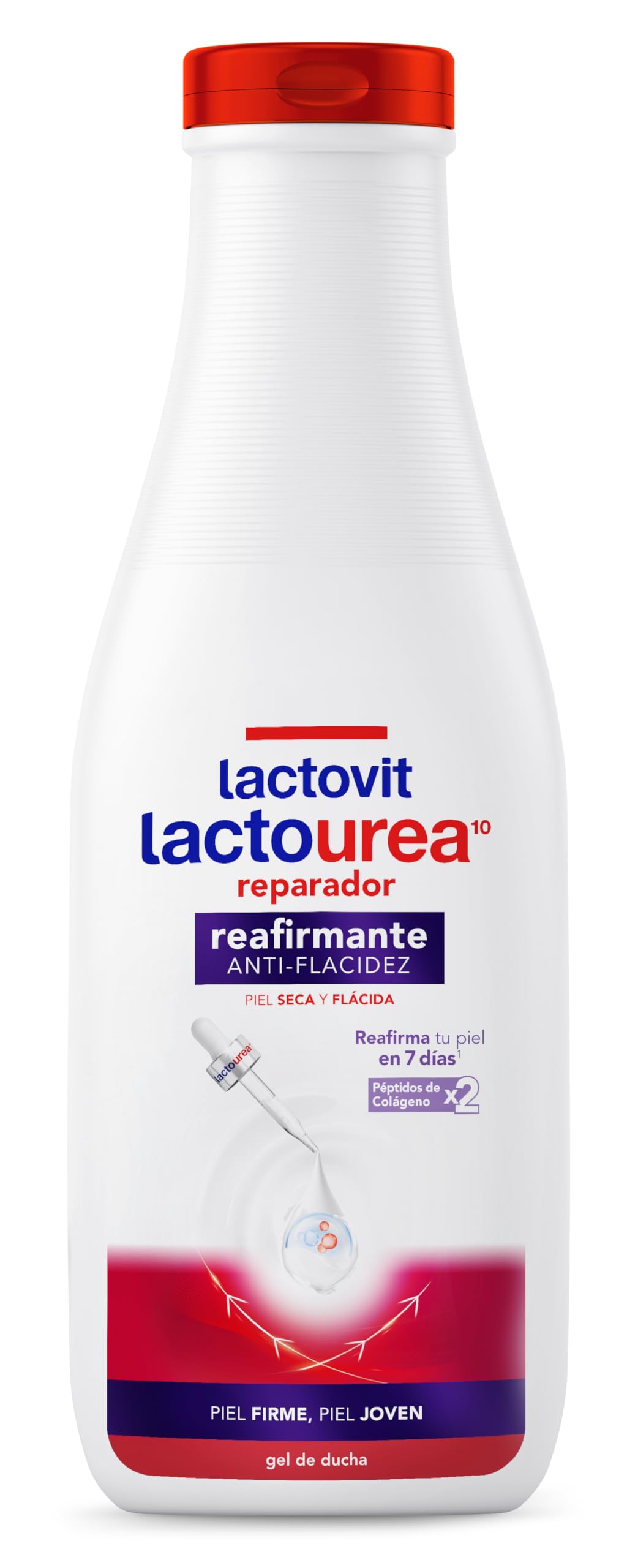 Lactovit - Gel de Baño Reafirmante Lactourea para Piel Seca, Acción Antiflacidez con Colágeno y Mejora de la Firmeza en 7 Días – 550 ml