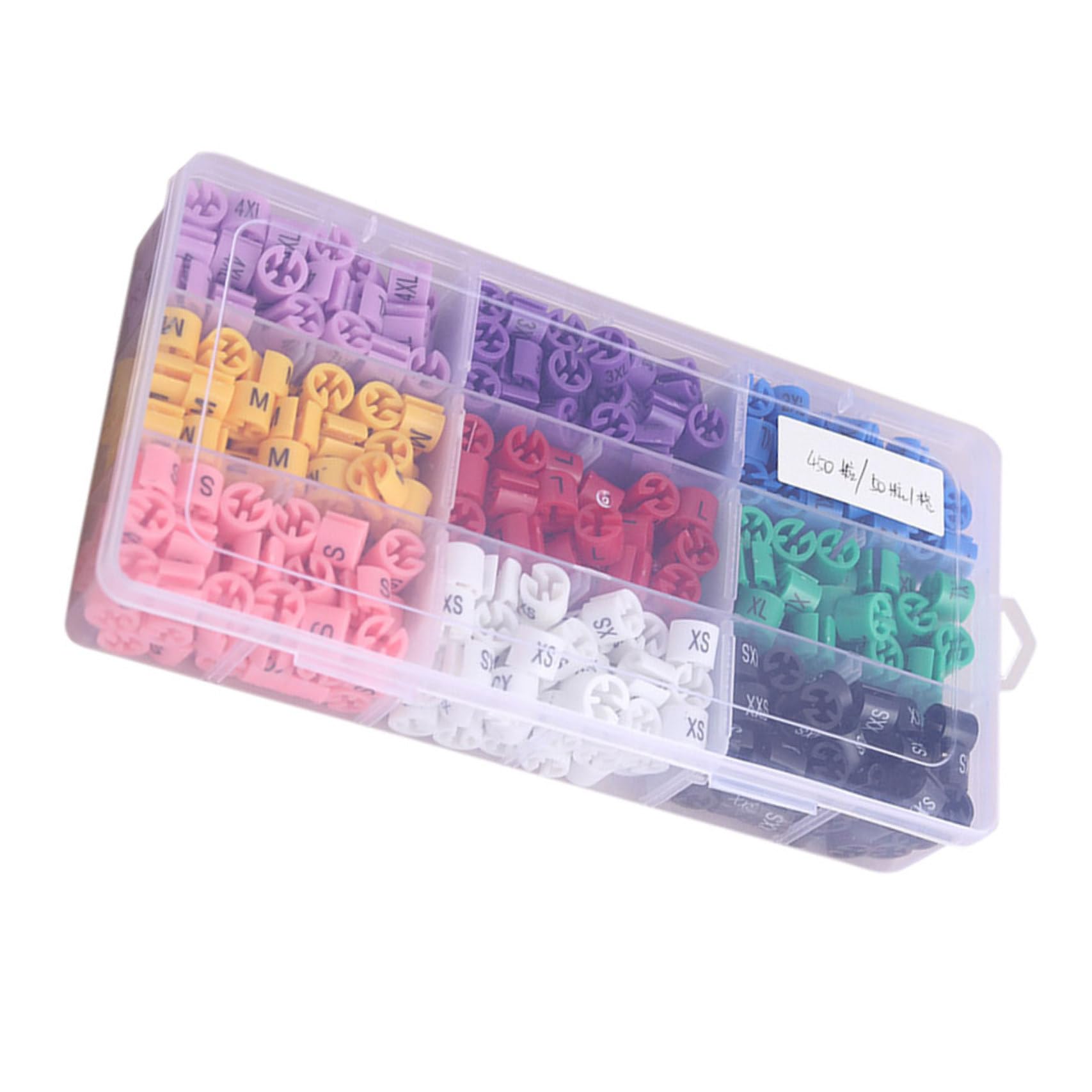 Étiquettes de Cintres en Plastique Colorées Marqueurs de Tailles pour Garde-Robe 450 Pcs