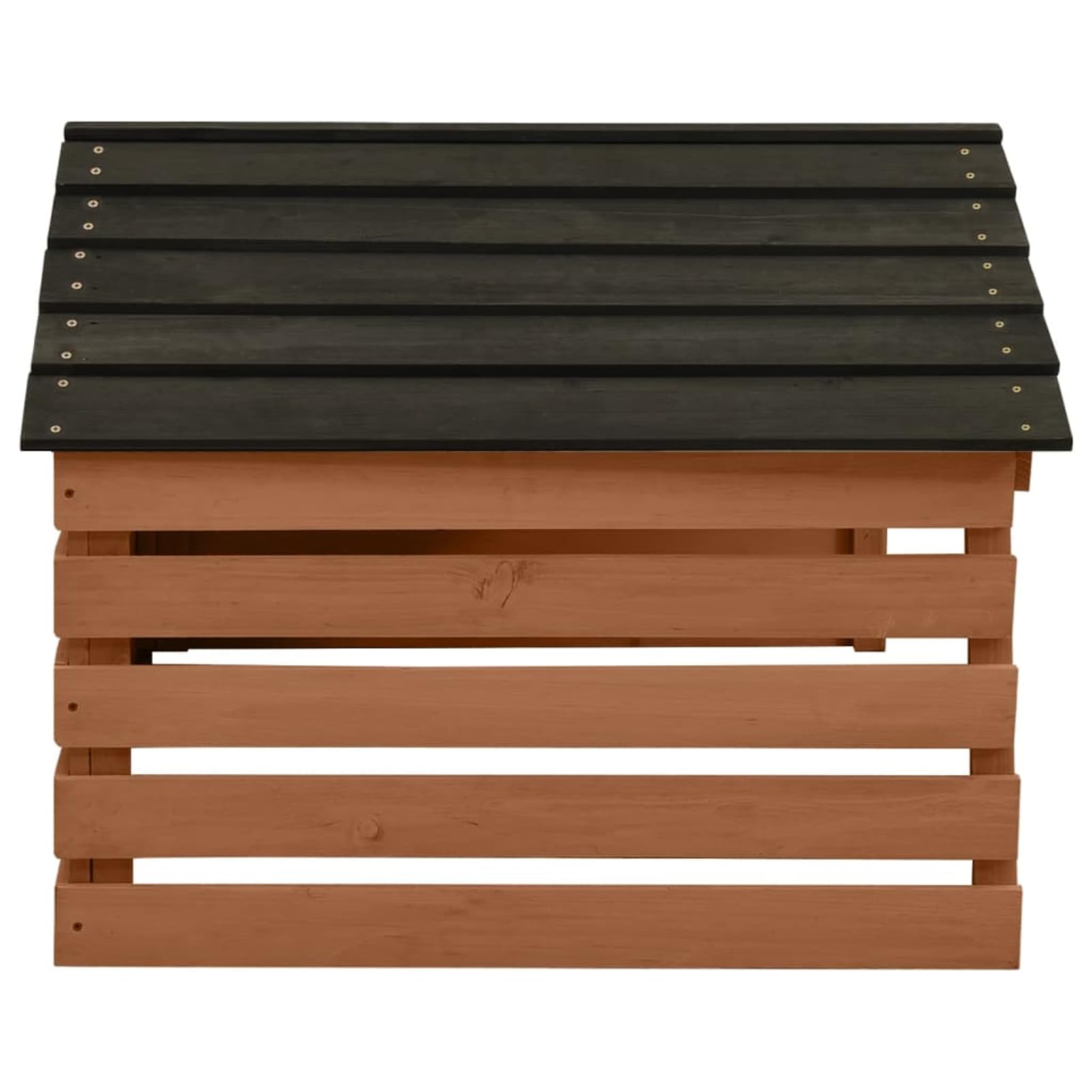 Gecheer Mähroboter-Garage Schwarz und Braun 78x74x54 cm Tannenholz, Mähroboter Garage Rasenmäher Haus für Garten Terrasse Rasen315301