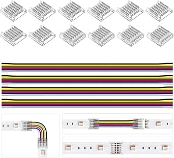 BTF-LIGHTING SMD 6pin 12mm Connector kit 12pcs Transparent Connector ...