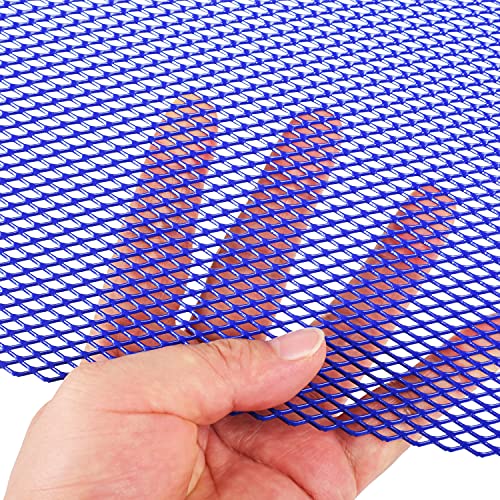 Image of AggAuto Universal 40 inchx13 inch Car Grill Mesh - Aluminum Alloy Automotive Grille Insert Bumper Rhombic Hole 4x8mm, One of the Most Multifunctional Shape Grids Blue