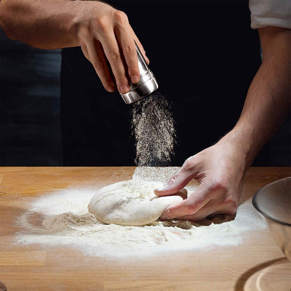 Saupoudreuse De Cacao, Farine En Acier Inoxydable Avec 16 Moules à Cappuccino - Pochoirs Pour Sel, Poivre, Café, Cacao - Avec Couvercle à Mailles Fines - Pour La Cuisine