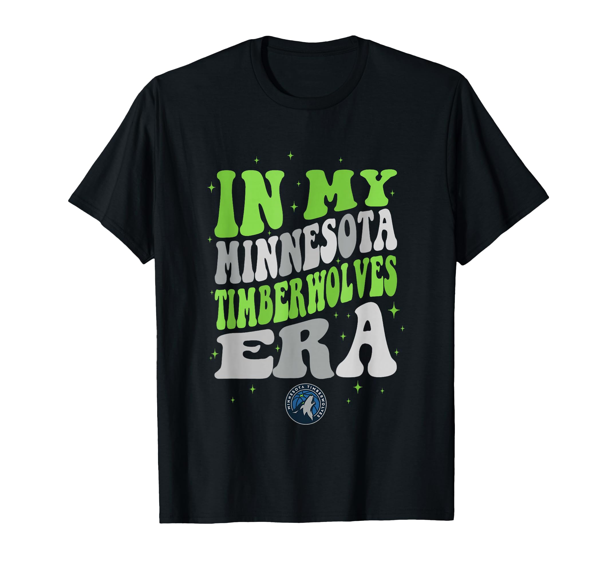 NBA in My Minnesota Timberwolves Era Retro Wave Logo T-Shirt
