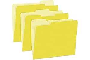 Rainbow Yellow Manilla File Folders, Ideal for Office, Home and Classroom