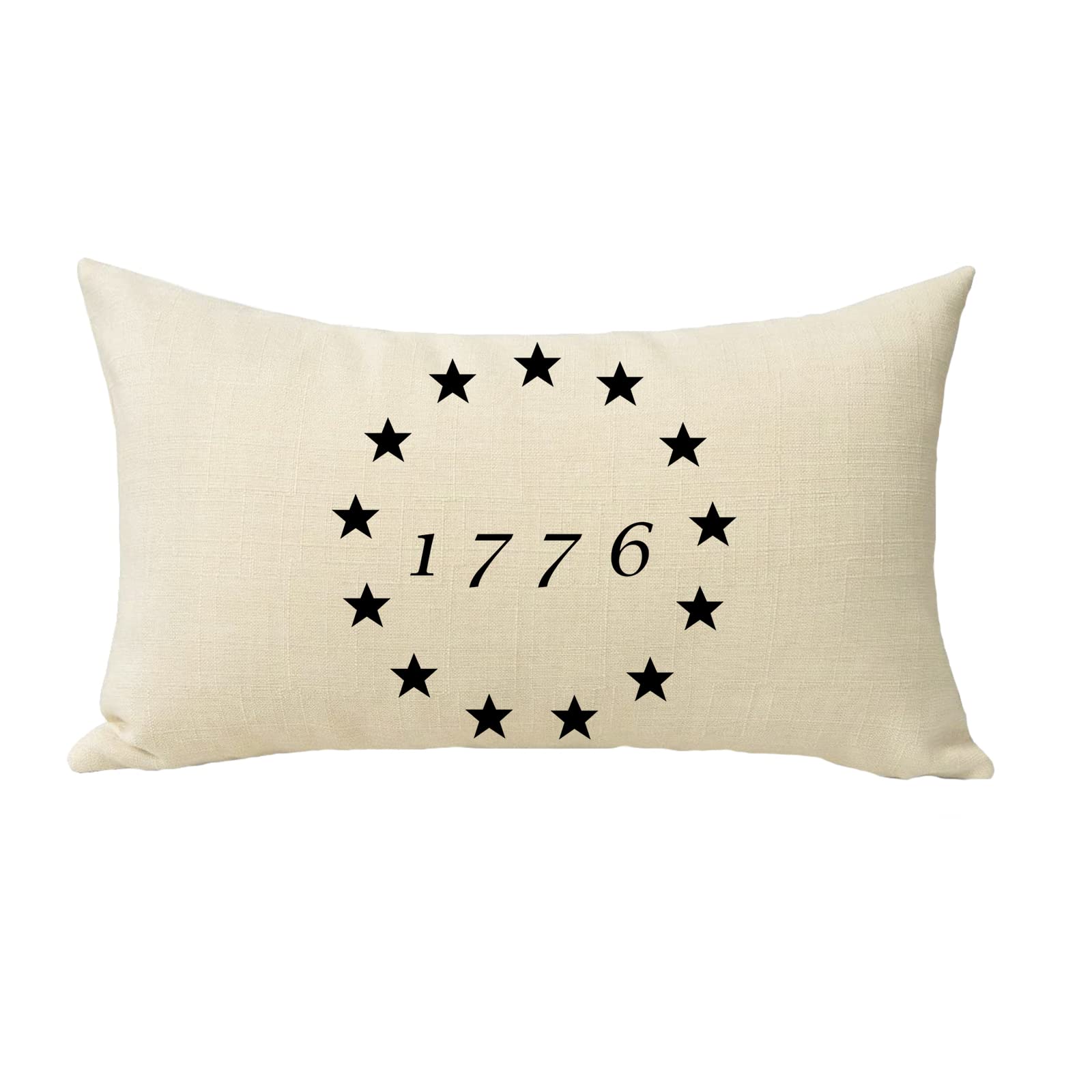 Softxpp America 1776 Home Spring Summer Decorative Throw Pillow Cover, July 4th USA Star Patriotic Sign Cushion Case Decor, Farmhouse Holiday