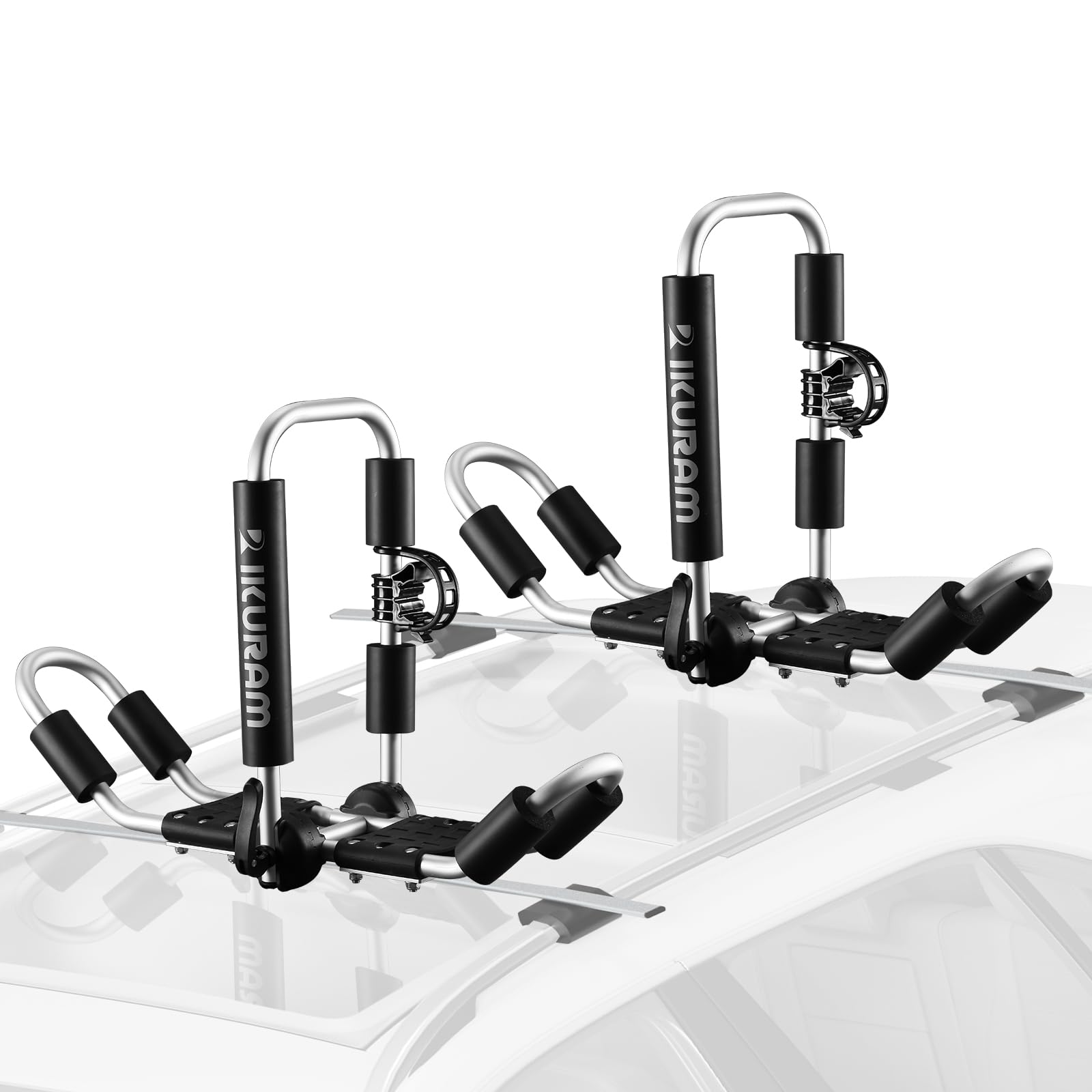 Kayak Roof Racks for 2 Kayaks, J-Bar Kayak Carrier Holder for Cars, SUV, Truck, Surfboard Ski SUP Canoe Roof Top Mount Racks