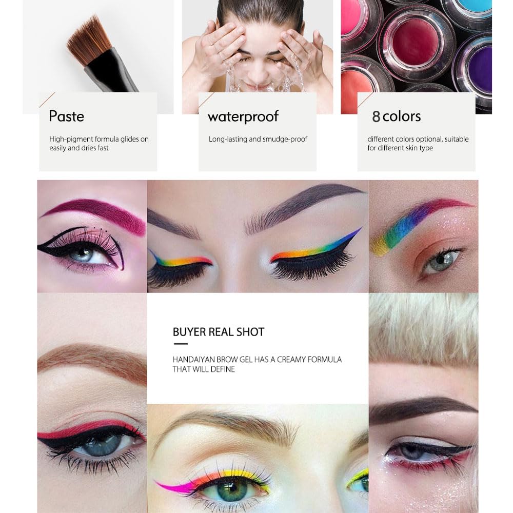 HANDAIYAN 8-color Waterproof Multifunctional Eyebrow Cream & Eyeliner Cream