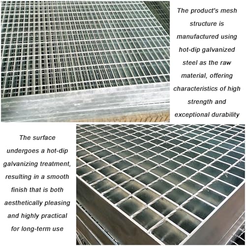 Grille de vidange extérieure en acier galvanisé robuste pour l'évacuation des eaux de cour - 5