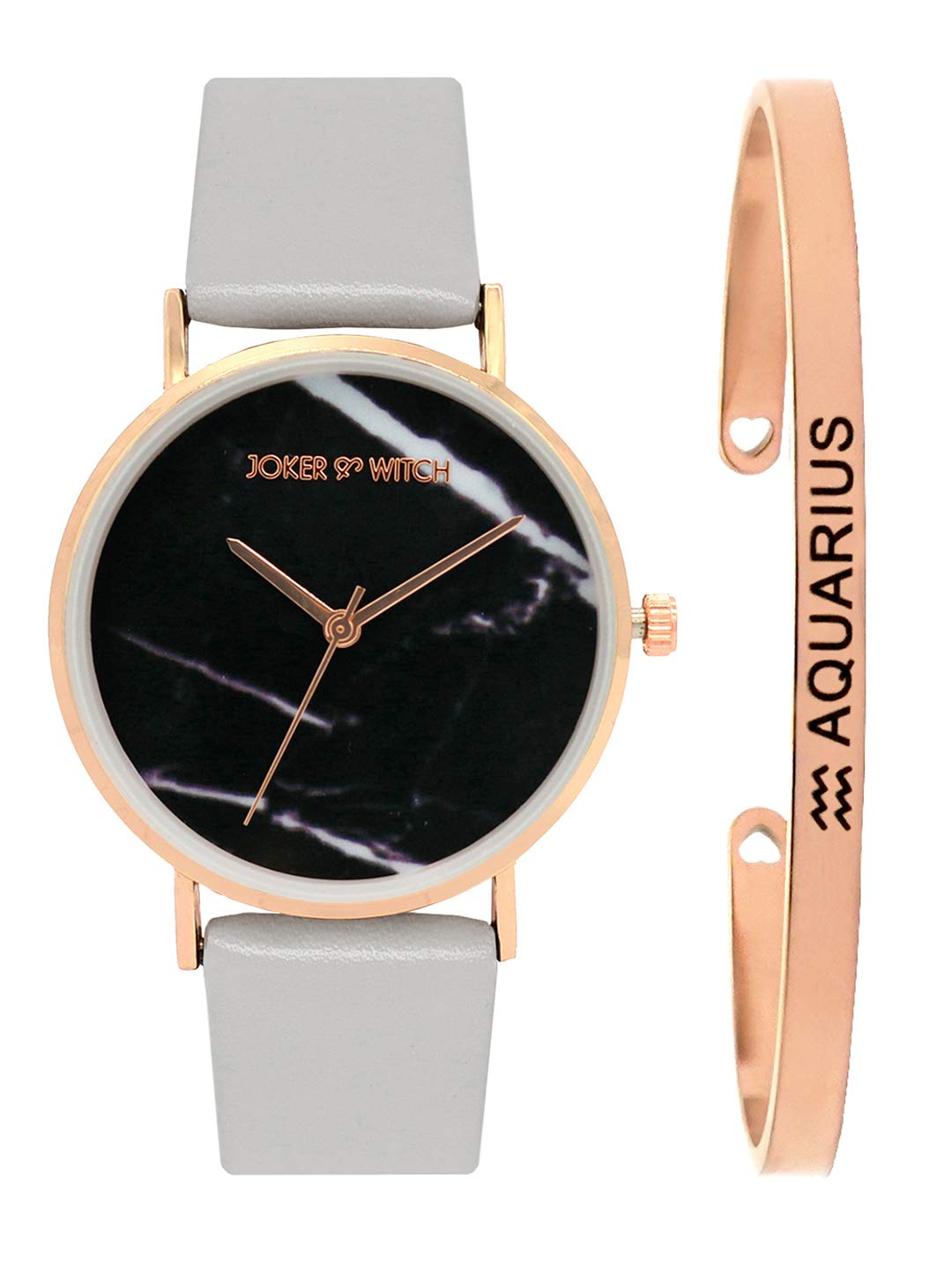 Joker & Witch Polyurethane Hannah Aquarius Analog Watch Bracelet Gift Set For Women, Black Dial, Gray Band (B08WPDC8Y3) Amazon Price History, Amazon Price Tracker