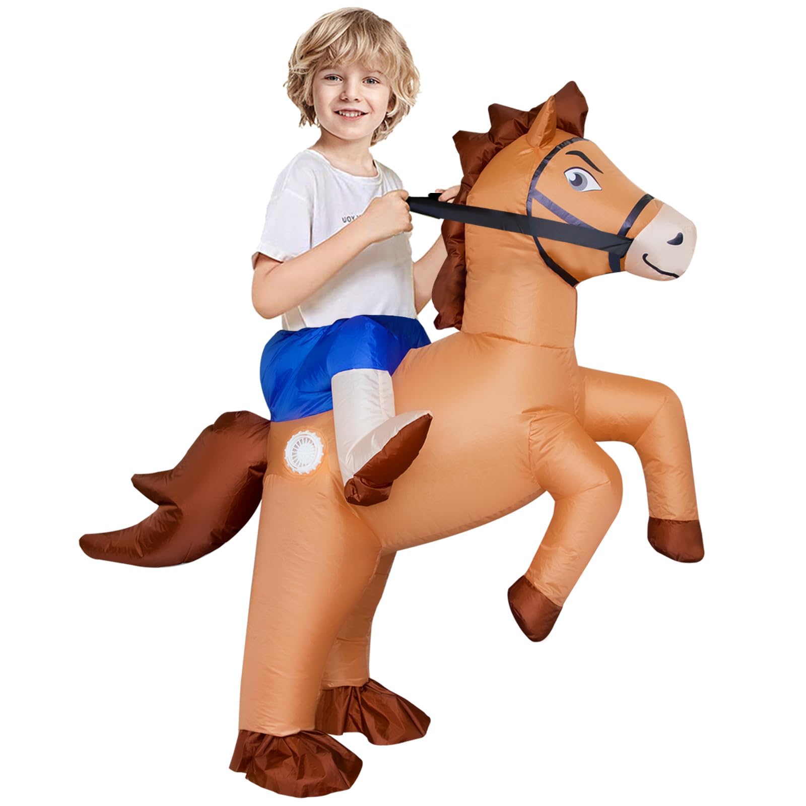 Silom Disfraz inflable de caballo, ajolote, disfraz de Halloween, disfraces inflables para hombres y mujeres, disfraces divertidos para fiestas