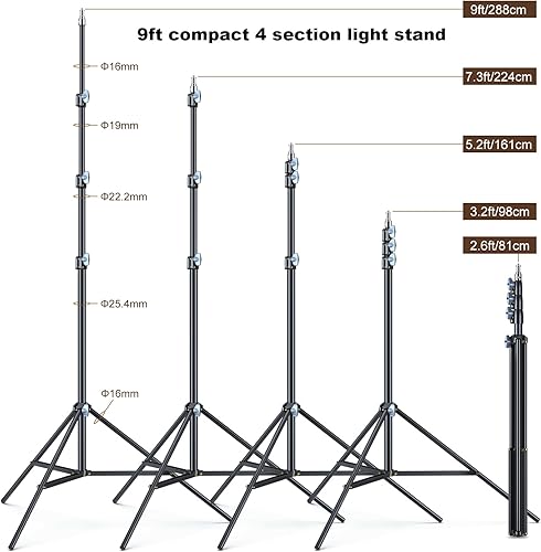 Miniatura 2 de LINCO Lincostore Zenith - Juego de 2 soportes de luz para estudio fotográfico (9 pies) para HTC Vive VR, vídeo, retrato y fotografía de producto