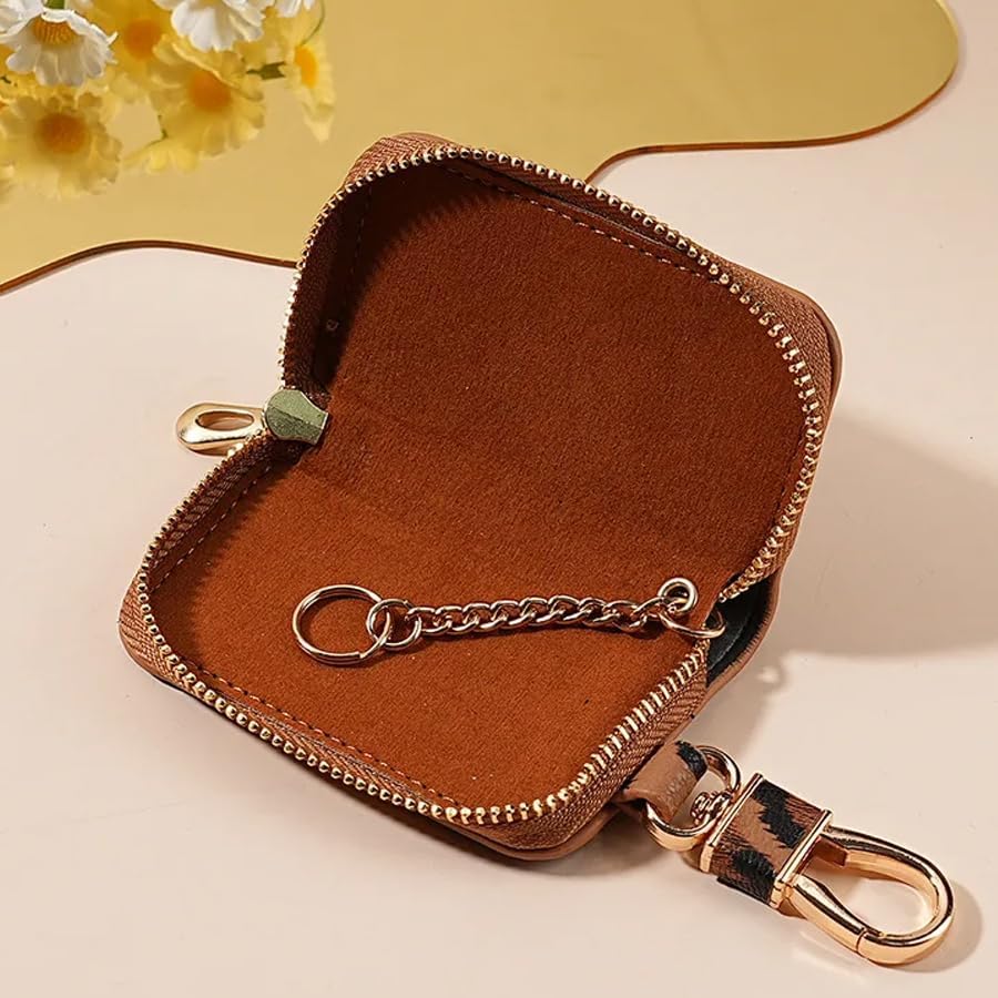 ARFUKA PU Leather Car Key Holder Universal Key Fob Case | Anti-Scratch Remote Keychain Cover Fits Most Car Keys image 3