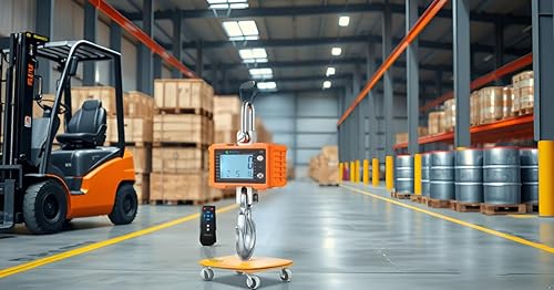 Vista 8 de Klau, balanza digital industrial 1000 k, resistente, balanza para colgar, anaranjado (S-orange) S