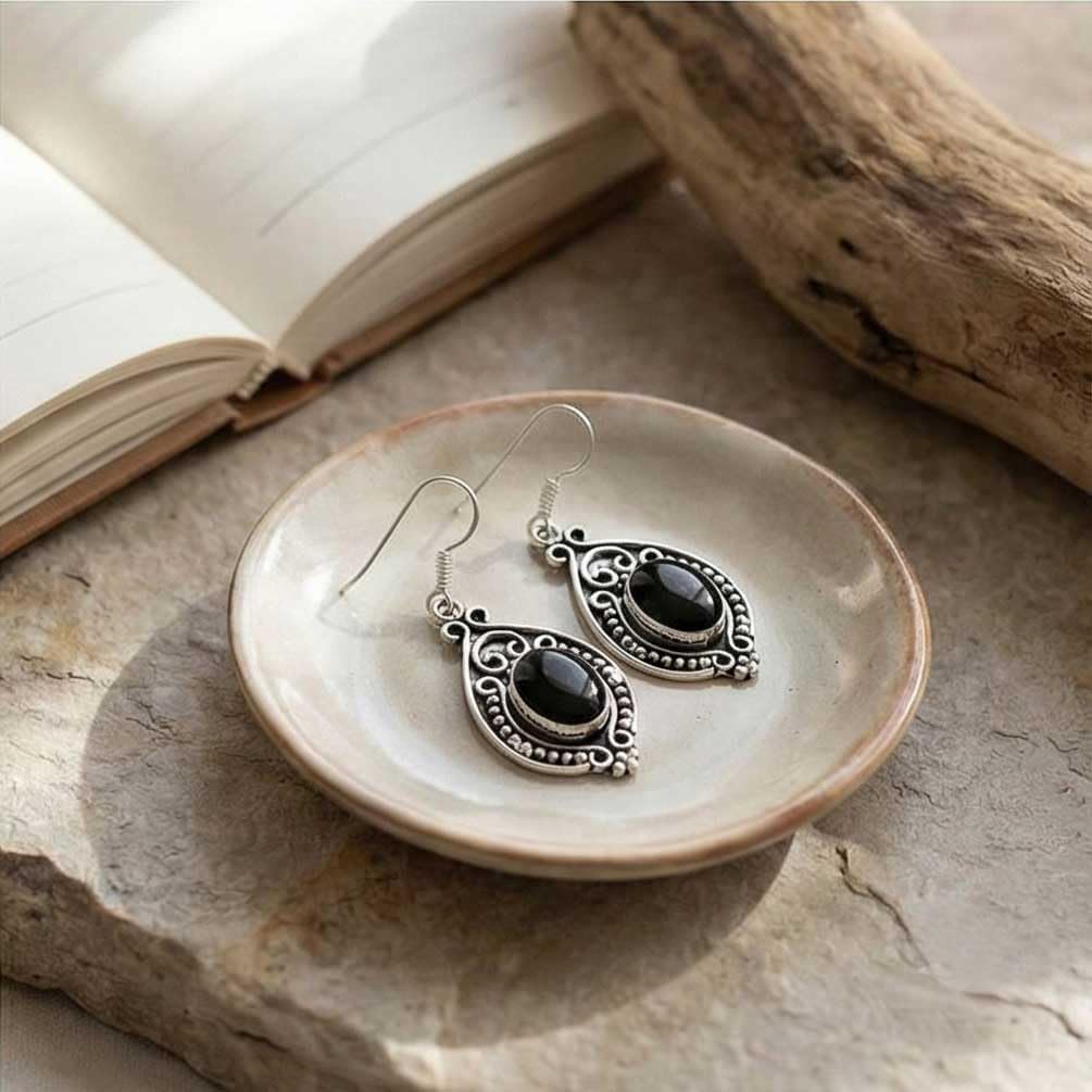 Handmade 925 Sterling Silver Plated Drop Dangle Earring Natural Gemstone Pearl, Rose Quartz, Tiger Eye, Carnelian Oval Boho Jewelry For Women