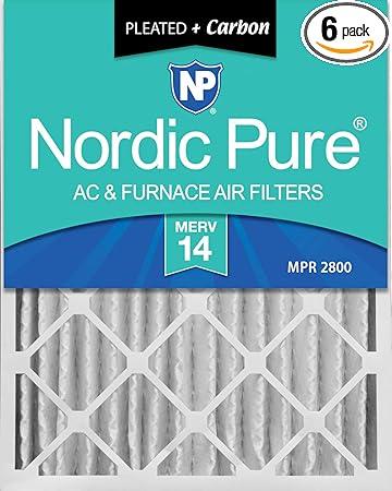 Nordic Pure 16x20x4 Merv 14 Pleated Plus Carbon Ac Furnace Air Filters 6 Pack Air Purifier Replacement Filters Amazon Com
