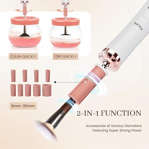 Miniatura 9 de Limpiador de brochas de maquillaje de primera calidad secador súper rápido limpiador de brochas eléctrico limpiador automático de brochas giratorias