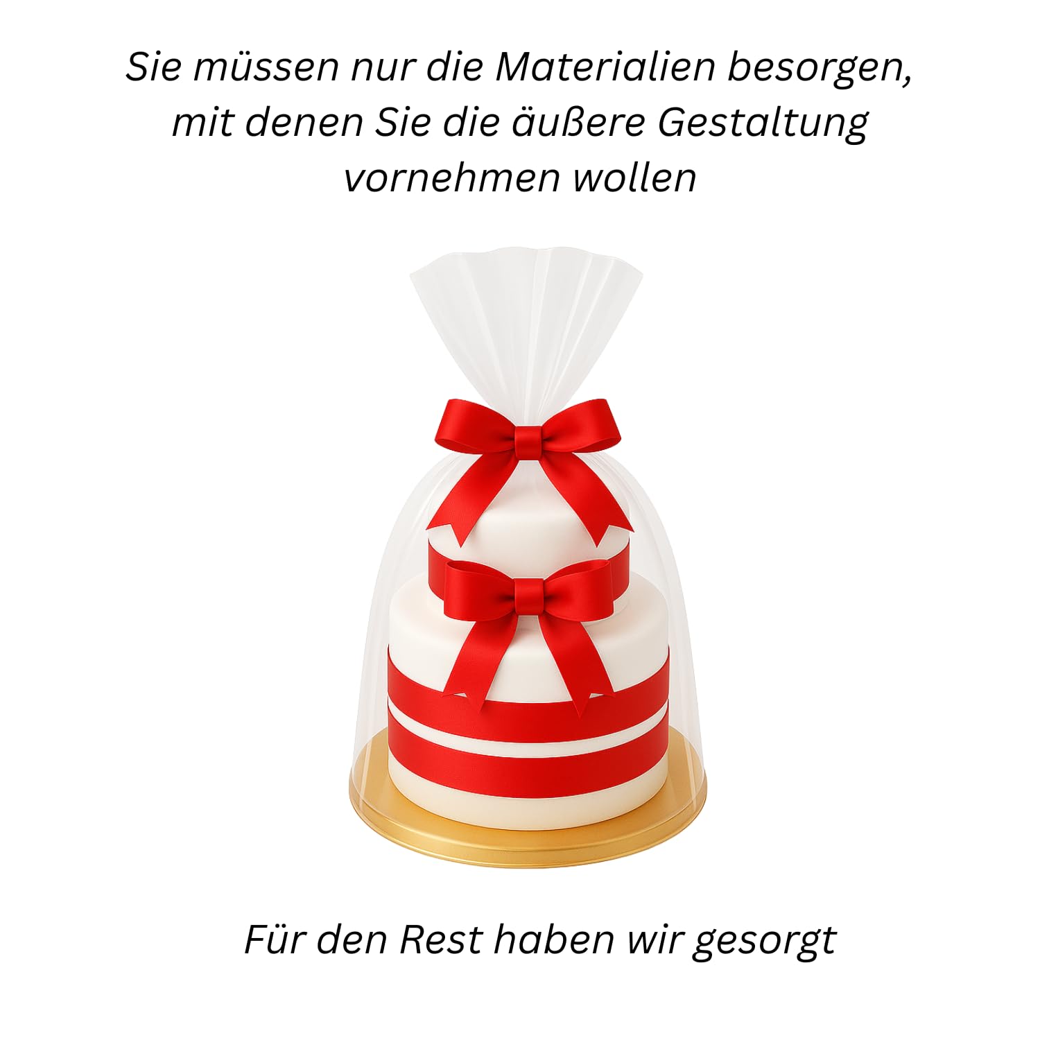 Styropor Torte - 2 Etagen - DIY Bastelbox Set - Besteht aus 15 Einzelteilen – Gestalten Sie Ihr individuelles Geschenk –