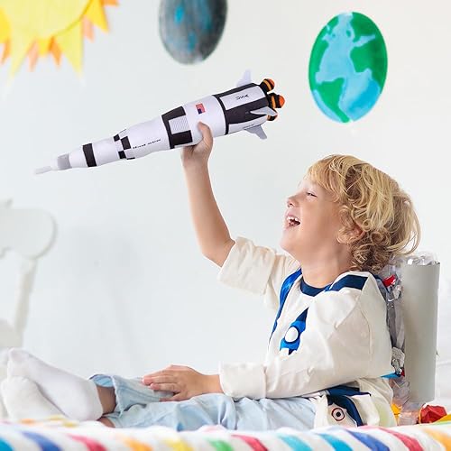 Miniatura 5 de ArtCreativity Saturn Rocket - Juguete de peluche para niños, transbordador espacial de 18.5 pulgadas, juguete de peluche con detalles realistas,