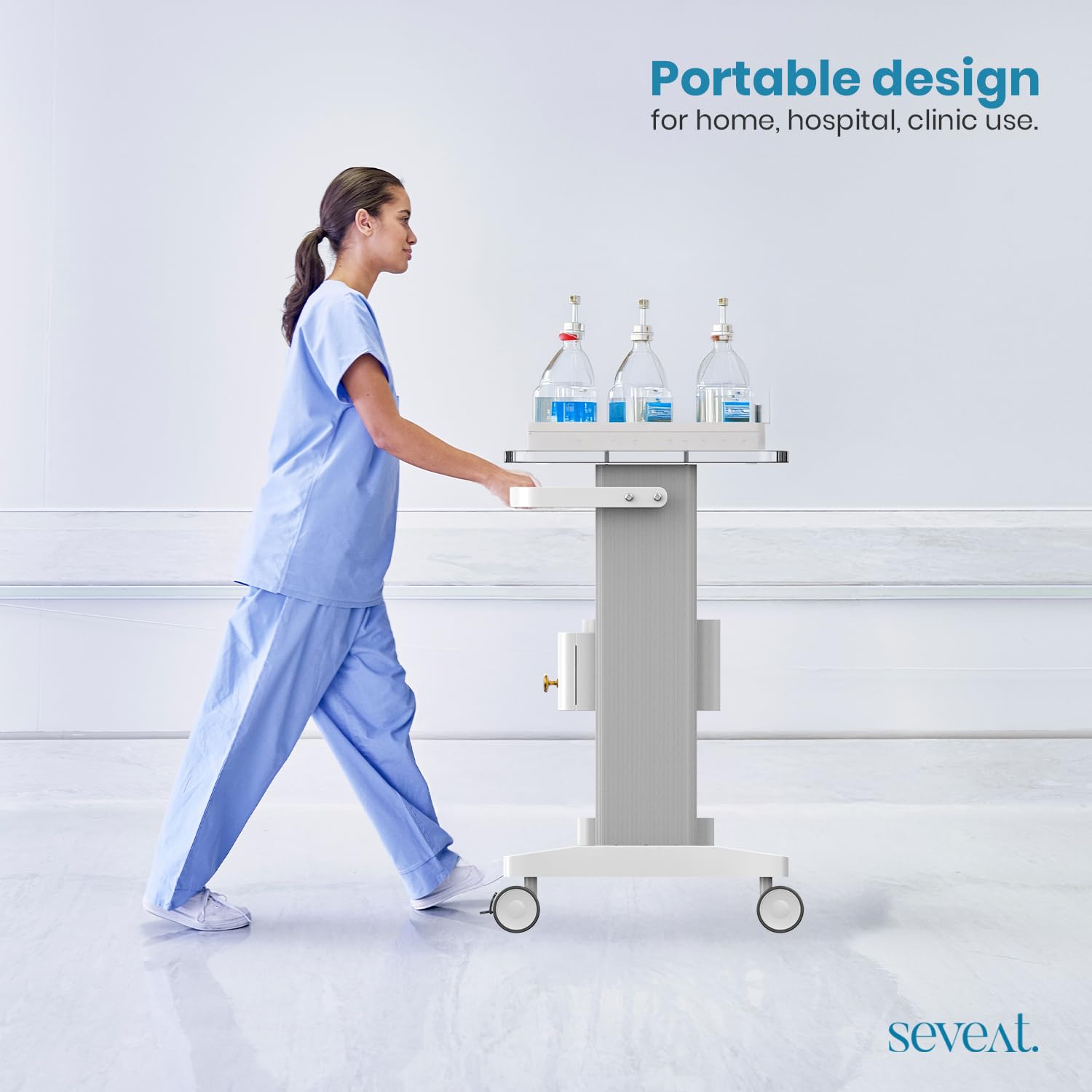 Carrito médico profesional con cajones, 3 niveles, capacidad de 198 libras, carrito portátil con ruedas para el hogar, spa, hospital, oficina, clínica (blanco) 6