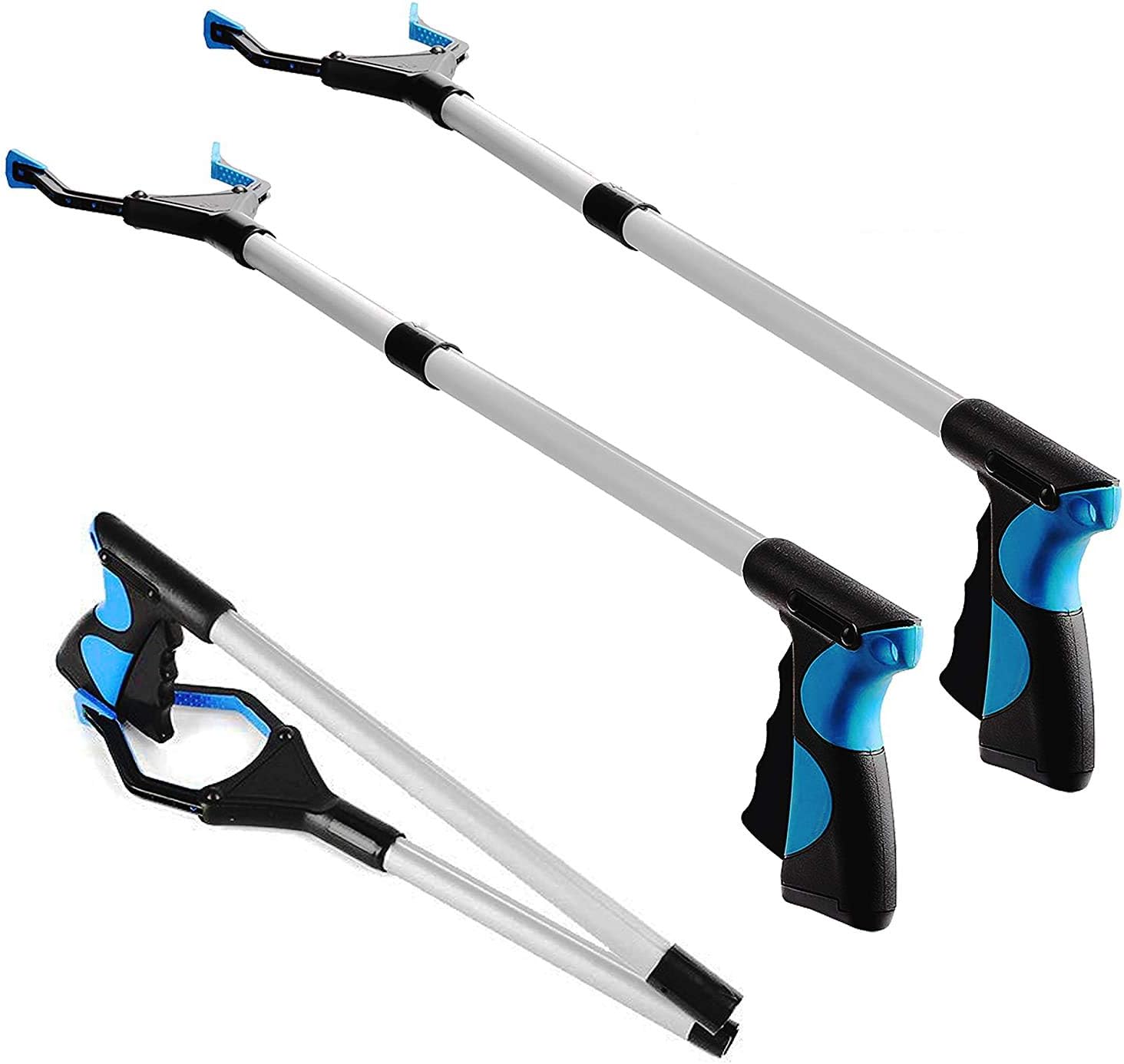 Adusa Reacher Grabber Pick up Tool,32" Foldable Lightweight Long Duty Mobility Aid, Grabber Tool for Elderly,Claw Trash Garbage Picker - 2 Pack
