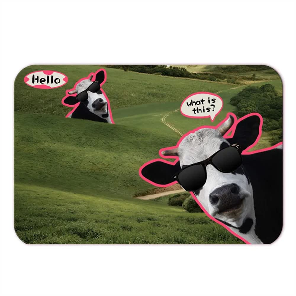 Tapis de salle de bain pour sortie de douche motif vache 50x81