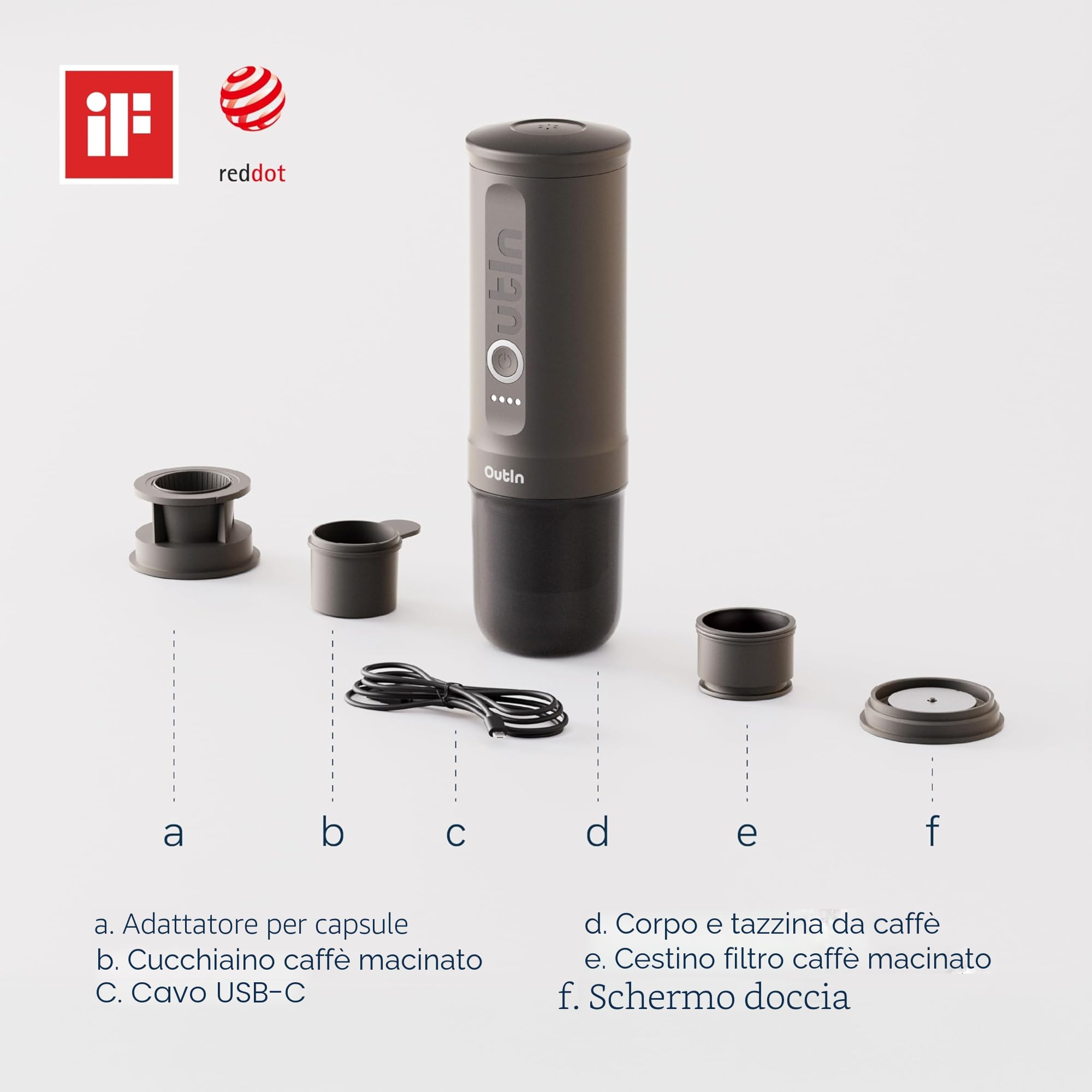 OutIn Nano Macchina da caffè espresso elettrica portatile Custodia Protettiva in EVA