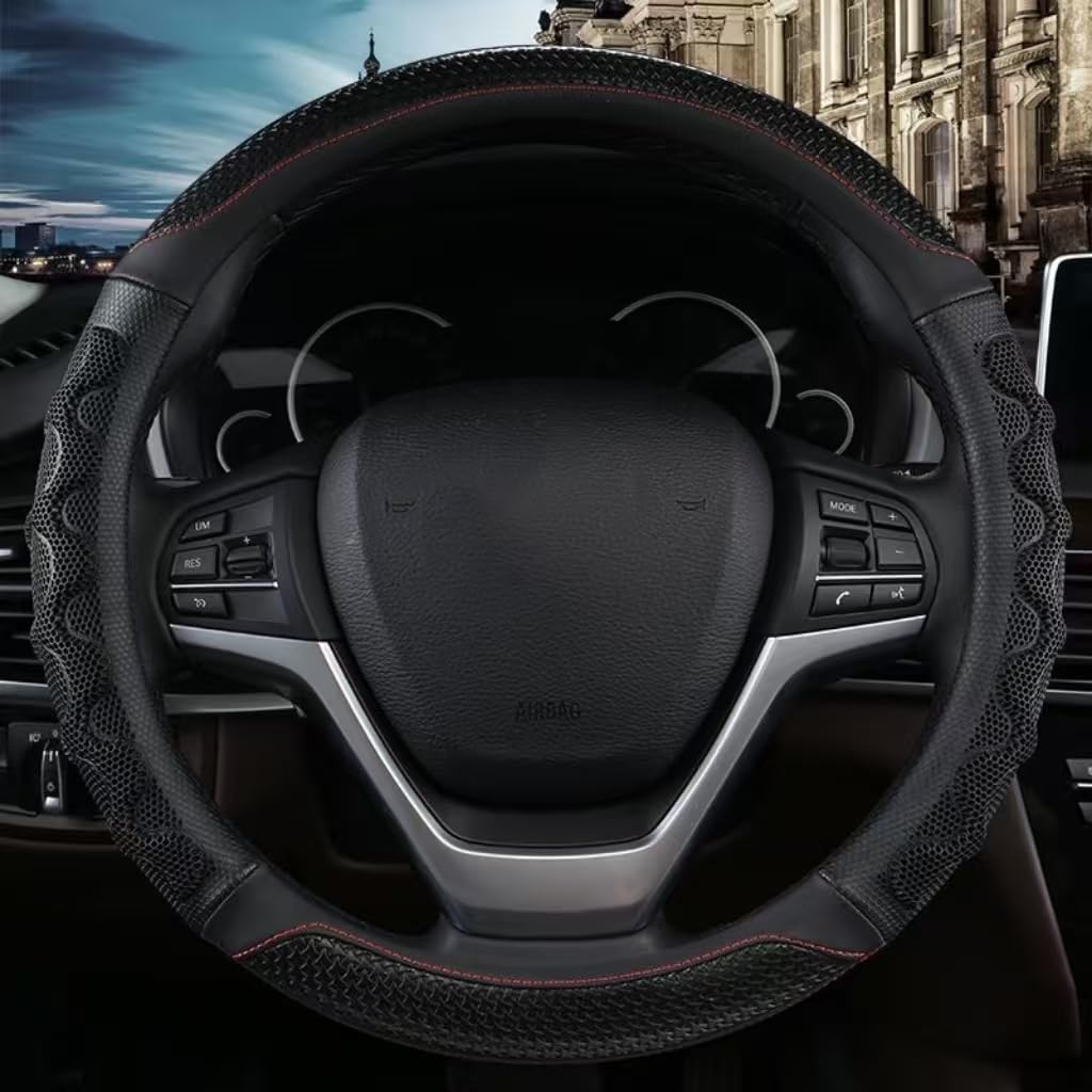 CHOUGONSI Steering Wheel Cover for Mercedes Benz A-Klasse Limousine 4 (IV) V177 AMG I 2019-2023, Steering Wheel Protector Car Handle Wrap Auto Grip Case Non-Slip Durable Protection,Type O