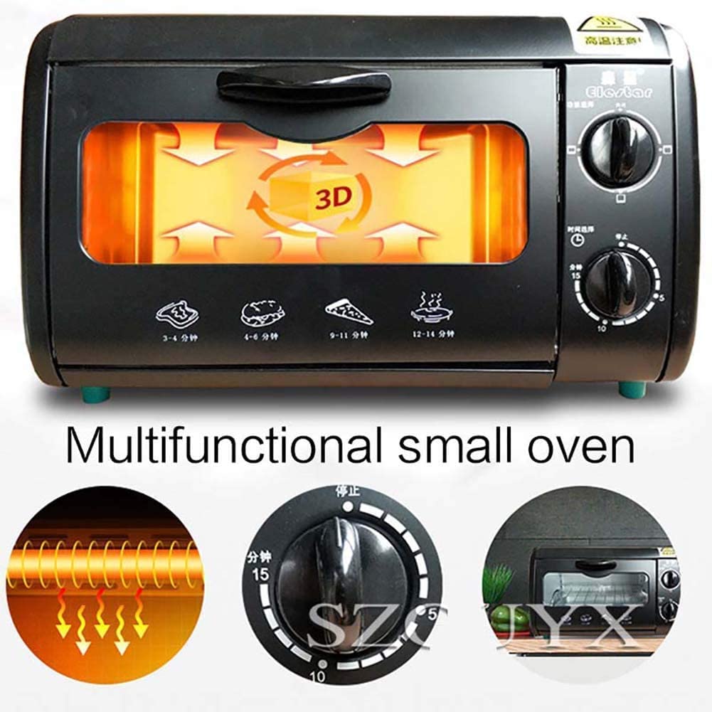 Horno Tostador de encimera con Temporizador, Mini Horno de 700 vatios, Capacidad de 8 litros, Incluye Bandeja para Hornear extraíble Estético y práctico