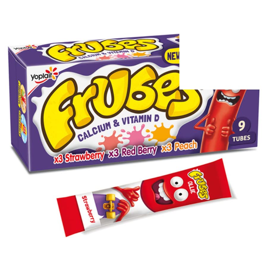 Frubes Strawberry Red Berry & Peach Yoghurts 9X37gr x 5 Pack