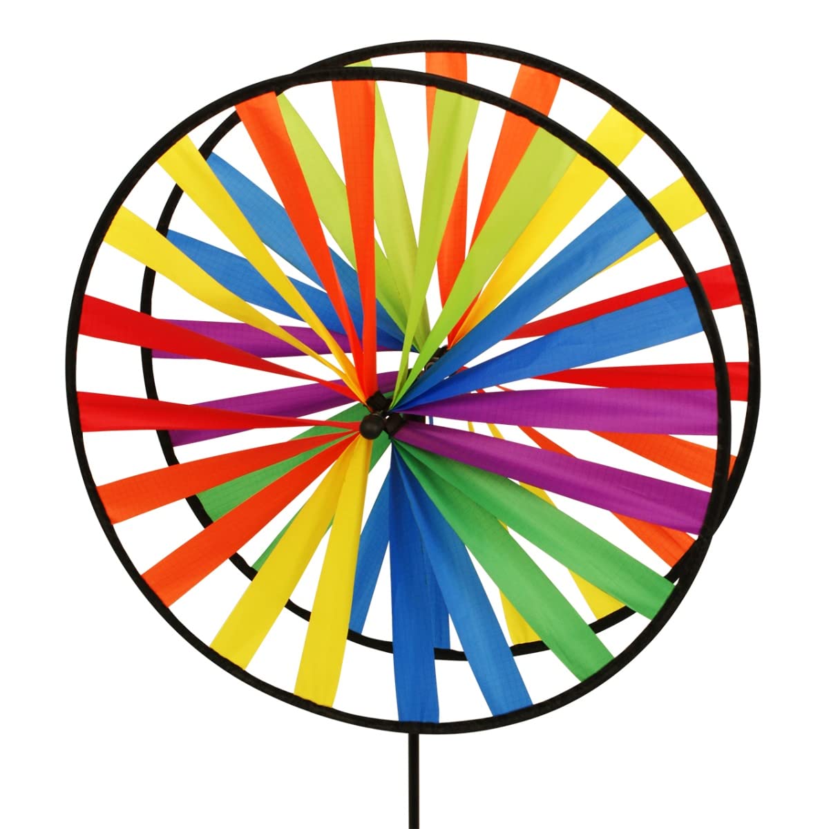 CIM Girouette Magic Twin Wheel 45 cm-résiste aux UV et aux intempéries : 2xØ45cm, Hauteur 112 cm-avec Tige en Fibre de Verre