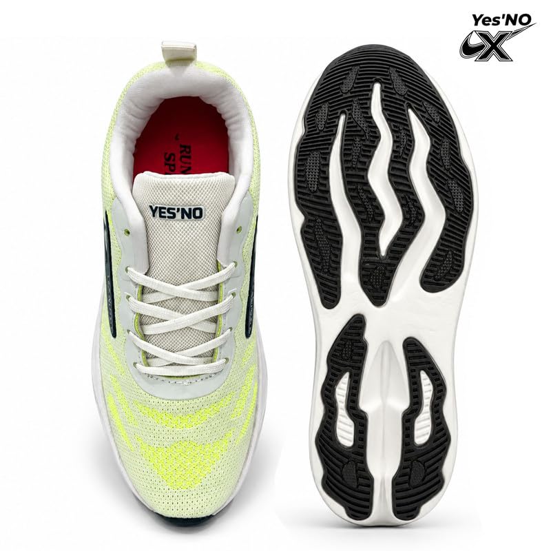 Buy Yes'No Men's Sports Running Shoes, Lime Green - Image 4