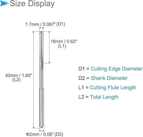 Vista 30 de Escariadores de portabrocas de máquina, precisión D4 de 0.063 in de diámetro, precisión D4, corte de flautas rectas de acero cobalto M35