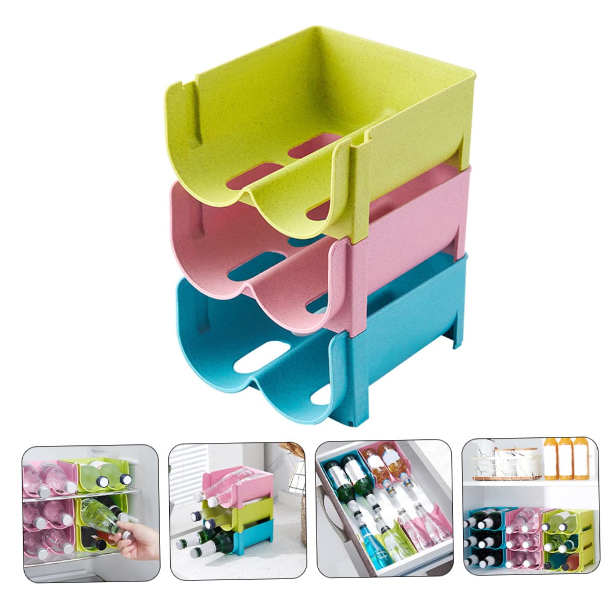 Garneck Stackable Drink Box Wine Organizer for Fridge Pantry Drink Organizer Beer Can Box