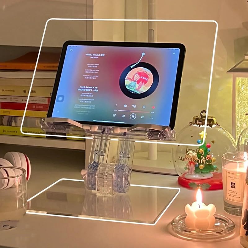 Gruattreay Plexiglass Transparent Online Class Tablet Stand Acrylic Desktop Compatible with iPad Catch Up Support Stand